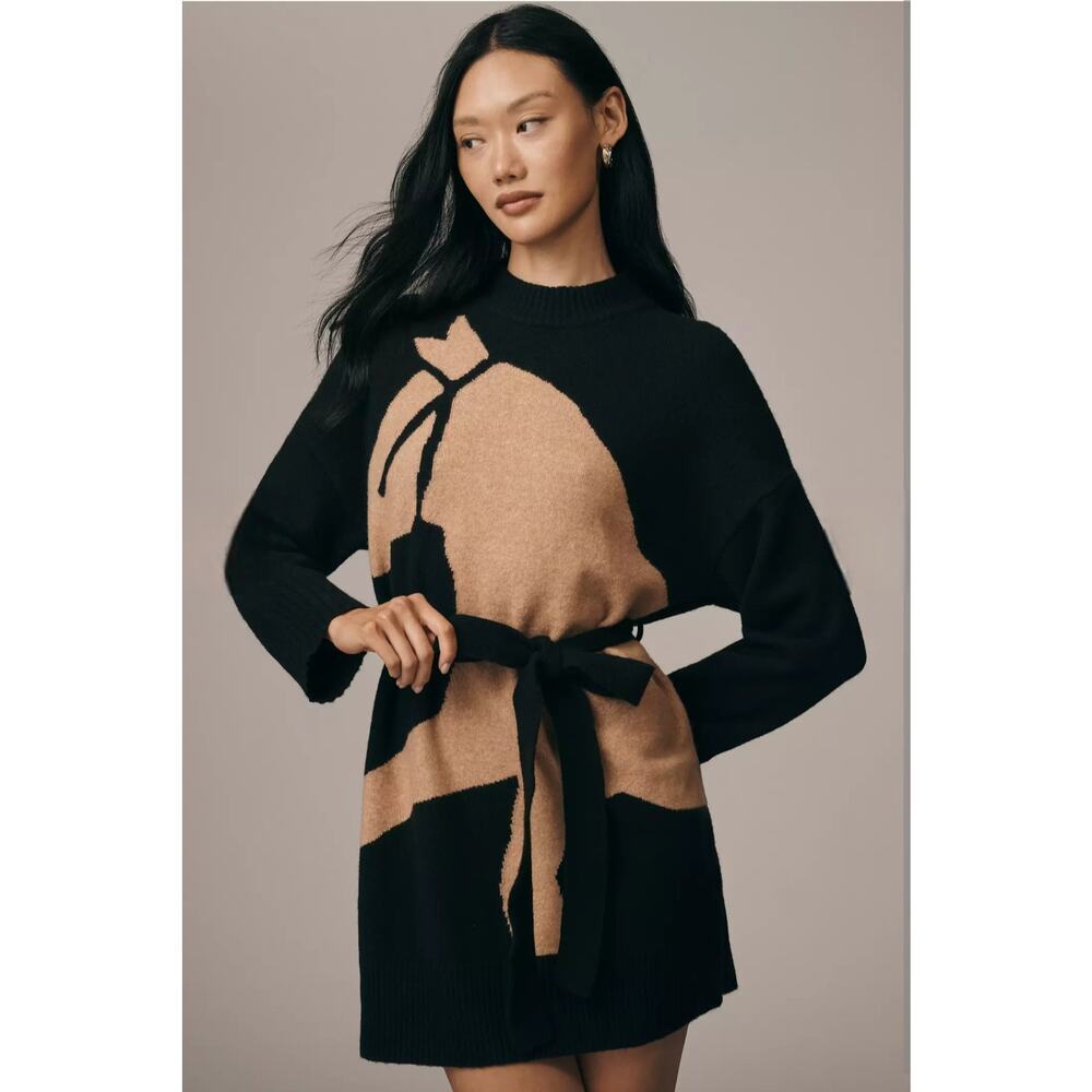 NWT Anthropologie Corey Lynn Calter Heidi Horse Sweater Mini Dress. Ret $198